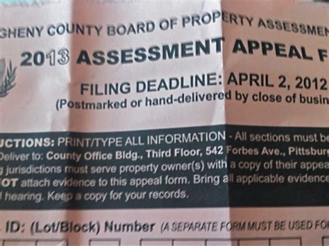 You have "the right to postpone a scheduled assessment appeal hearing only once. . Allegheny county assessment appeal lawsuit